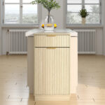 10-Gallon Woodgrain Tilt-Out Trash Can Cabinet with Wave-Textured Drawer & Pull-Out Bin - Multipurpose Kitchen/Bath Organizer in Oak Finish - Image 10