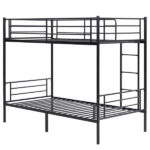 Same Code 12883671 Iron Bed Bunk Bed with Ladder for Kids Twin Size Black - Image 20