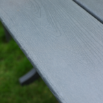 HDPE Outdoor Terrace Dining Chair Set, low maintenance - for gardens, backyards and decks - grey (backrest) - Image 5