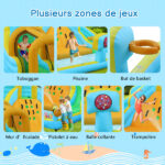 Inflatable castle for children with inflator 450W, slide, jump area, climbing wall, 395 x 350 x 260 cm - Image 9