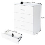 [] Modern Simple 3-Drawer Dresser Chest of Drawers for Family Room Bedroom Living Room Universal Design, White - Image 16