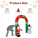 8ft with Santa Snowman 7 Lights Inflatable Festive Arch Decoration - Image 2
