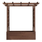 43.5*17.5*44.5 In Fir With Arched Lattice Raised Garden Bed Wooden Planting Frame Carbonized - Image 9