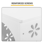3-Tier Side Table with Storage, Nightstand End Table with Floral Design, Modern Arch Opening Bedside Table for Indoor Outdoor, White - Image 7