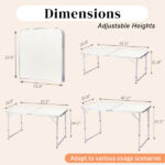 120 x 60 x 70 4Ft Portable Multipurpose Folding Table White - Image 5