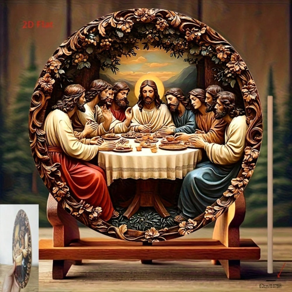 cf1bc2c9-6801-4355-957e-b4c31cde49f0.png CIFbuy 2D Flat Last Supper Wall Decor, "" Wall Decor, Exquisitely Carved Jesus & 12 Apostles Religious Art TikTok, TikTok, tememu Self-pickup Logi Aics - Image 1