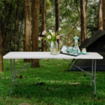 6FT Folding Picnic Table for Outdoor, Portable Fold-in-Half Plastic Dining Picnic Party Table with Carrying Handle(Shipment from Walmart) - Image 5