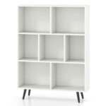 7 Cube Bookcase 3-Tier Modern Storage Organizer with 4 Metal Legs Bookshelves - Image 2