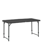 4 Foot Adjustable Height Folding Plastic Table, Black (Shipment from Walmart)
