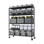 Heavy Duty Storage Shelves 55.12" W Wire Shelving Unit with Wheels 3200LBS NSF Metal Shelves for Storage Adjustable Garage Storage Rack Pantry Shelf Commercial Shelving, 75.59" H X 55.12''W X 23.62 - Image 14