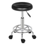 Professional Salon Stool with Spider Base - 8cm Thick Molded Foam, Semi-PU Leather, SGS Certified Gas Lift, 150kg Capacity, Nylon Casters (Blue) - Image 18