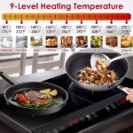 Double Induction Cooktop, Portable Dual Countertop Burner with Sensor Touch, 4000W Induction Cooktop 2 Burner, Electric Countertop Cooker with 9 Temp & Power Levels, 3-Hour Timer,Safety Lock - Image 3