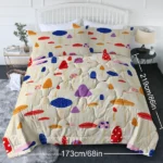 Mushroom Comforter Set Twin Size, Pink Yellow Mushroom Bedding Bedding Set, 3 Piece, 1 Comforter (68"x86") and 2 Pillow Shams (20"x26") - Image 6