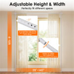 Drill-Free L-Shaped Room Divider Curtain Rod, Adjustable 28"-142"W x 4-10 ft H Heavy-Duty Partition Rod- White - Image 5