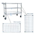 Heavy Duty Rolling Utility Cart,3 Tier Rolling Carts with Wheels,with Handle Bar & Shelf Liners,36"x18"x32"Storage Cart for Kitchen,Restaurant,Plant Display,Chrome - Image 12