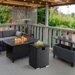 40*40*57cm Iron Frame Gas Bottle Storage Rattan Side Table Black Gradient - Image 8