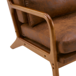 Same Code 28822889 High Back Solid Wood Armrest Backrest Iron Frame Bronzing Cloth Indoor Leisure Chair Orange - Image 10