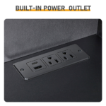 2 Drawers + 1 Shelf + 6-Shelf BedsideTable US Standard Power Supply (1 USB + 1 Type-C + 2 Triple-Prong) Storage Locker P2-12MM Particleboard Laminated Storage Cabinet 17.32*13.78*50in Black - Image 6
