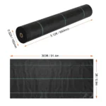Weed Barrier 3x300 ft Landscape Fabric 3.2oz Heavy Duty Geotextile Fabric Woven PP Weed Control Mat for Underlayment, Garden Barrier Cloth Black (Shipment from Walmart) - Image 3