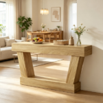 63" Vintage Entryway Console Table – Narrow Design, Open Shelf, for Living Room Space - Image 4