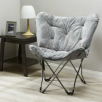 Faux Fur Butterfly Chair for Kids and Teens, Gray (Shipment from Walmart) - Image 4