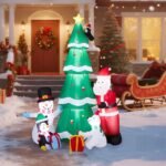 7.5FT Lighted Christmas Inflatable Decoration, Inflatable Christmas Tree with Santa and Snowman, Funny Blow Up Yard Decorations with Built-in LED Lights for Holiday Party Front Yard Lawn Garden Decor - Image 2