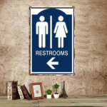 CIFbuy Traditional Tin Restroom Sign 8x12 Inch, 2D Flat" Wall Mounted Bathroom Directional Sign With Male Female Symbols, Sign With Male Female Symbols, Durable Metal 2D FikTok, 2D FikTok, t Self-pickup Logiopics - Image 3