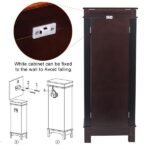 Jewelry Armoire with Mirror, 8 Drawers & 16 Necklace Hooks, 2 Side Swing Doors(Brown) - Image 11