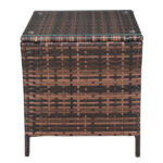 Glass Surface Brown Gradient Iron Frame Rattan Side Table - Image 23