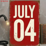 CIFbuy Vintage July 4th Independence Day Metal Wall Sign, 8x12 Inch 2D Flat Aluminum Patriotic Wall Art, Art, Rustic Red White Distressed Le ikTok, ikTok, tic Wall Art Self- 8ckup Logiop Leum