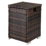 Replace 95812680 40*40*57cm Iron Frame Gas Bottle Storage Rattan Side Table Brown Gradient - Image 20
