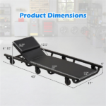 4 Level Adjustable Backrest Mechanic Rolling Creeper, Heavy Duty 6 Swivel Casters Garage Repair Cart with Thick Comfort Padded Cushion - Image 5