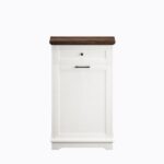 10 Gallon Tilt Out Trash Cabinet Freestanding Trash Bin Cabinet Wood Garbage Recycling Cabinet with Hideaway Drawer Pet Proof Trash Can Holder for Kitchen Living Room, Antique White (not include can) - Image 2