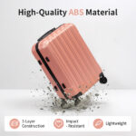ABS Trolley Case 20in 24in 28in 3PCS Suitcase Set Vertical Striped Frosted Case Suitcase Rose Gold - Image 17