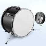 14"x10" 3-Pieces Junior Kids Drum Set Kit Pedal Drum Stick Wrench Drum Stool Black - Image 8