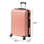 ABS Trolley Case 20in 24in 28in 3PCS Suitcase Set Vertical Striped Frosted Case Suitcase Rose Gold - Image 4