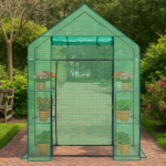Mini Walk-in Greenhouse with PE Cover, 4-Shelf Indoor Outdoor Plant Gardening Green House for Garden Backyard, 56" x 29" x 77", Green - Image 17