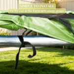 14FT Green Trampoline Spring Pad – No Pole Holes, Reinforced Waterproof Tear Resistant Edges, All Weather Safety Accessory Only trampoline replacement mat - Image 5