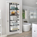 6-Tier Over the Door Pantry Organizer, Large Metal Door Spice Rack, Hanging Heavy-Duty Pantry Door Storage Shelf 10LBS Loading Easy Install Behind Door Storagefor Kitchen and Bathroom, Black - Image 2