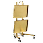 Gold 2 Tier Beauty Salon SPA Rolling Cart w/Double Storage Tray Stainless Steel - Image 3