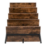 Industrial Wall Mounted Bookcase 5-Tier Open Ladder Shelf Bookshelf with Metal Frame, 23.6" L x 11.8" W x 70.9" H - Image 7