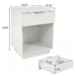 NightStand with One Drawer&Shelf White - Image 13