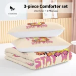 Weird Mushroom Comforter Set Twin - Soft Pink and Red Mushroom Bedding Set with Flower 3 Piece Aesthetic Mushroom Bed Set for Kids Boys Girls (Twin, Yellow) - Image 5