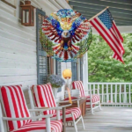 CIFbuy 3D American Flag Wind Spinner Patriotic Eagle Outdoor Metal Wind Chime for Garden Yard Patio TikTok, temu pick-up service - Image 6