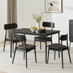 Casual Wood and Metal Rectangular Table, Black finish for Indoor (Shipment from Walmart) - Image 5