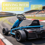 Blue 24V High-Speed Electric Drift Go Kart: Kids Ride-On Racing Vehicle with 2 Speeds for 8-12 Years Old - Image 5
