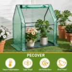 Mini Greenhouse with PE Cover, Indoor Outdoor Plant Gardening Green House for Garden Backyard, 36*18*33in, Green - Image 3