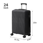PP Trolley Case 20in 24in 28in 3PCS Suitcase Set Black - Image 4