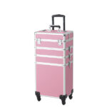 4 in 1 Aluminum Cosmetic Makeup Case Tattoo Box Pink - Image 20