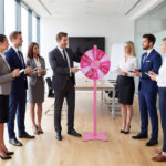 18 Inch Height Adjustable Prize Wheel with Smooth Spin, 2-in-1 Tabletop & Floor Standing Spinning Wheel for Game Carnival Party - Image 5